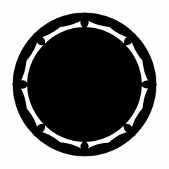 Naklejka premium Elegant black and white circular design with decorative border elements and abstract appeal