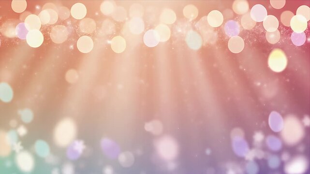 Vibrant colorful bokeh lights shining brightly in gradient background