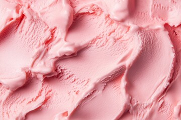 Strawberry flavor gelato close up showing surface texture and creamy details for dessert lovers