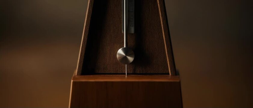 静止した振り子が象徴する失われたリズムと停滞のメトロノーム