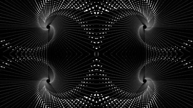 Abstract Geometric Black And White Spiral Pattern With Radial Lines And Optical Illusion Symmetry