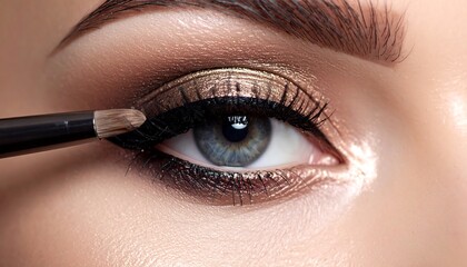 A close-up of a woman's eye with makeup being applied (1)