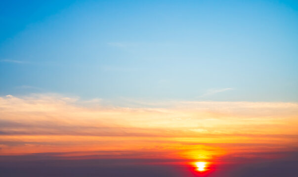 Sky sunset evening sunrise cloud weather dramatic landscape goldent and indigo color gradient pastel horizon, twilight yellow golden reflection morning nature environment energy ecosystem change