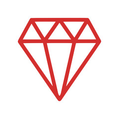 Minimal diamond icon representing luxury, gemstone brilliance, and premium quality. Clean geometric vector suitable for branding, jewelry themes, finance visuals, UI design, and modern digital product