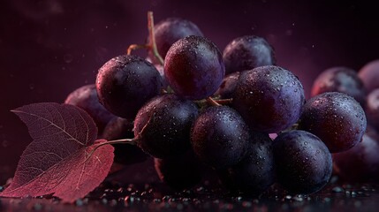 plump purple grapes dusted with natural bloom