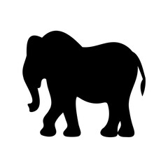 Fototapeta premium Silhouette of a majestic African elephant on a white background