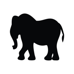 Fototapeta premium Silhouette of a large elephant in a classic and minimalistic style