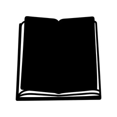 Bold Silhouette of an Open Book Symbolizing Knowledge and Learning