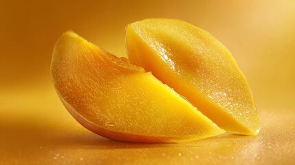 peeled slice of ripe mango