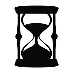 Monochromatic Sand Timer Silhouette Illustrating Transience of Time and Time Management