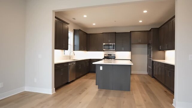 Modern kitchen interior with island 1.