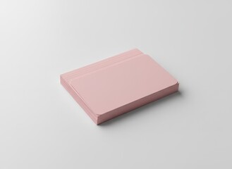 Pink stack of blank paper notes on white background