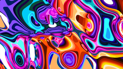 Obraz premium Vibrant Abstract Colorful Fluid Art with Swirling Patterns