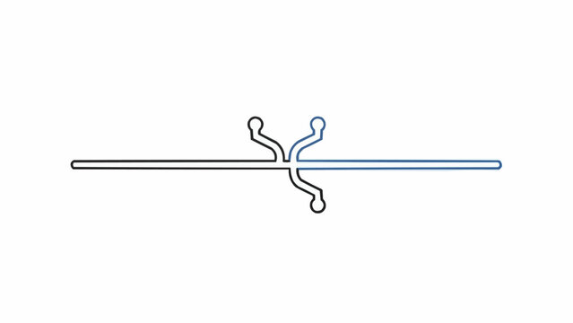 Knot on a blue rope end.