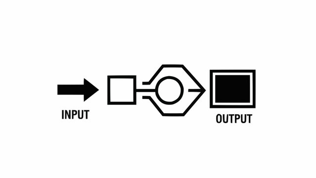 Industrial process diagram with input output.