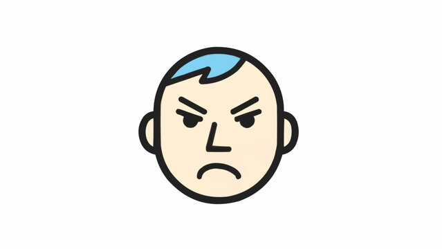 Angry man face cartoon expression.