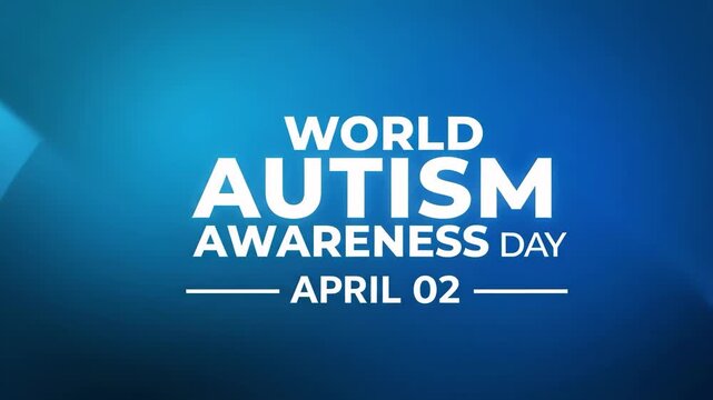 World autism awareness day blue background with white text