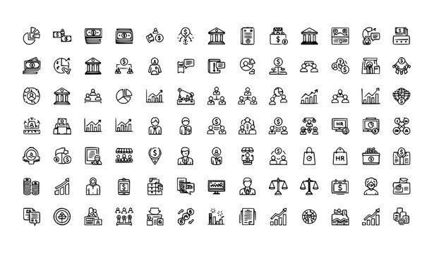 200 Business and Finance Line Icons Vector Pack