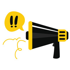 Megaphone announcement with speech bubble