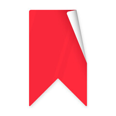 Red Bookmark Sticker with Peel Off White Corner