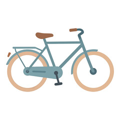 Fototapeta premium Blue Bicycle Vector Icon With Brown Seat