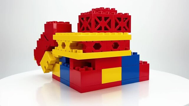 Colorful Lego Blocks Stacked Together Creatively.