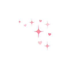 Valentine&rsquo;s Day Sparkle Star Decoration. Vector illustration 