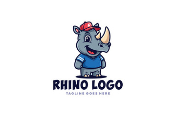 Mascot Modern rhino logo design © Fauzana
