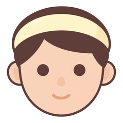 Fototapeta premium Boy With Headband Vector Icon