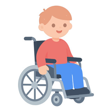 Boy In Wheelchair Vector Icon