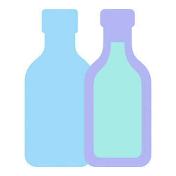Colorful Overlapping Bottles Vector Icon