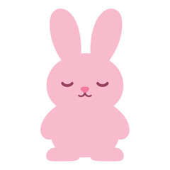 Obraz premium Cute Pink Bunny Vector Icon