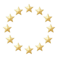 Golden Stars In A Circle Vector Icon