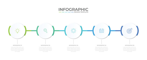Business infographic template with 5 options, steps, process chart. Can be used for workflow layout, diagram, annual report, web design © mahaputrarahadian11