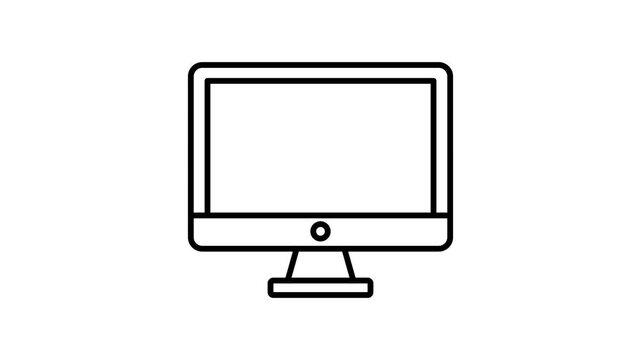 4K Computer Monitor Icon Animation &ndash; Blank Screen Display with Modern Digital Motion Effect