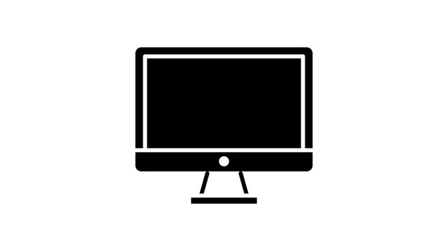 4K Computer Monitor Icon Animation &ndash; Blank Screen Display with Modern Digital Motion Effect