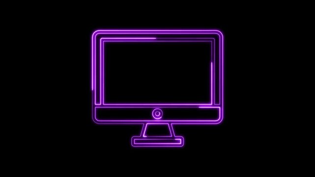 4K Computer Monitor Icon Animation &ndash; Blank Screen Display with Modern Digital Motion Effect
