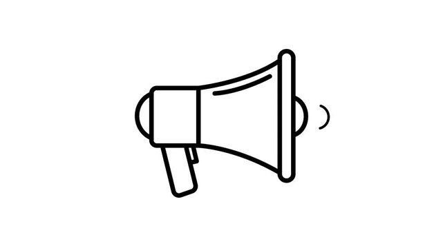 4K Linear Megaphone Icon Animation &ndash; High-Quality Minimal Sound Symbol Motion Graphic