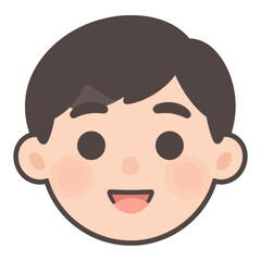 Obraz premium Smiling Boy Face Vector Icon