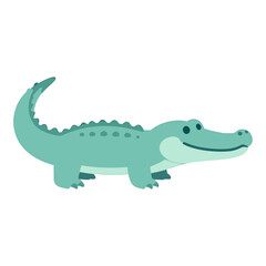 Fototapeta premium Smiling Green Alligator Vector Icon