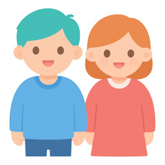 Fototapeta premium Vector Icon Of A Boy And Girl Standing Together