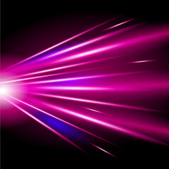 Vector illustration of car lights at night on a highway © Yana