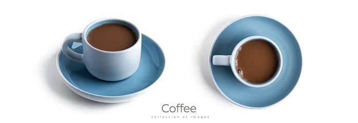 Fototapete Rund Cafe Coffee with milk in cup isolated on white background. High quality photo  © Светлана Гуркова