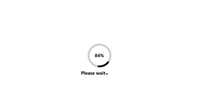 Loading Bar and Loading Complete.Please wait icon.updating and downloading progress animation transfer fast to last animation. Please wait loading process, please wait animation Isolated , 4k video