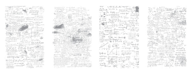 Obraz premium Complex handwritten mathematical equations and graphs on white background mathematics science education