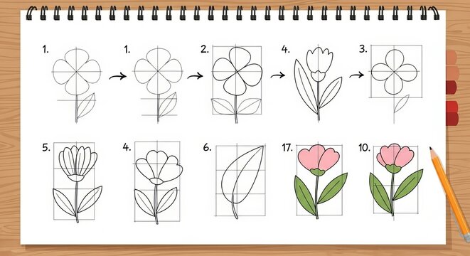 Drawing Tutorial for Floral Illustration Beginners.