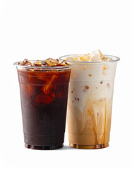 Double the caffeine, double the joy. Enjoy a bold, dark iced coffee alongside a smooth, layered caramel latte. The perfect iced coffee pair to fuel your busy day