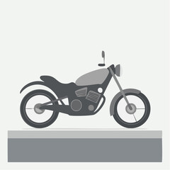 Fototapeta premium Simple illustration of a classic motorcycle on a platform