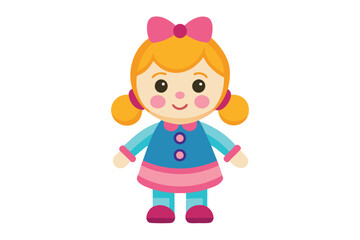 kids toy doll vector on white background