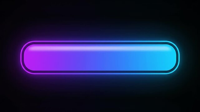 Neon Loading Bar Animation on Black Background.
